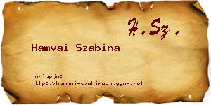 Hamvai Szabina névjegykártya